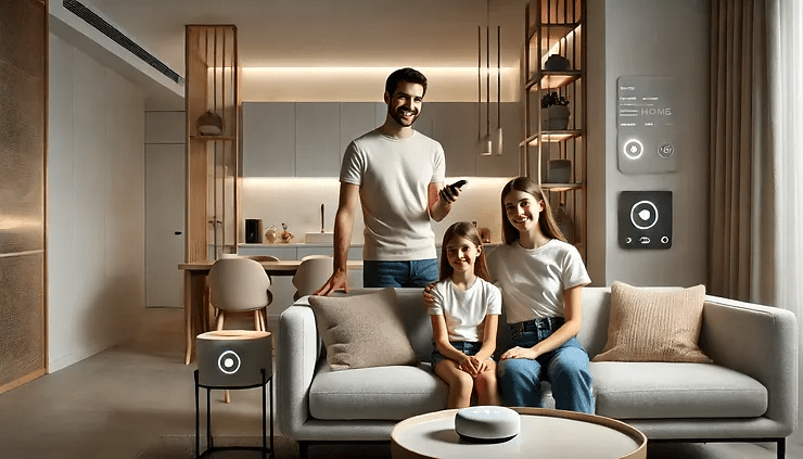 a family inside an organized home