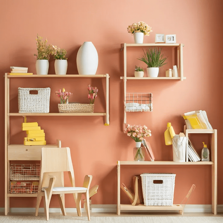 An organized home that has been decluttered for spring cleaning